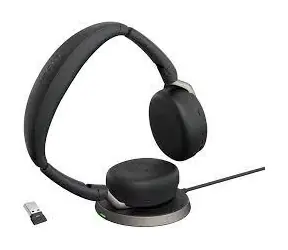 JABRA Evolve2 65 Flex & Link380a & MS Stereo QI / Set aus kabellosen Kopfhörern, Empfänger und kabellosem Ladegerät