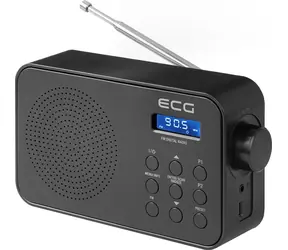 ECG R 105 schwarz / Tragbares Radio / UKW / USB-C-Kabel / 4X AA-Batterien / Teleskopantenne / AUX 