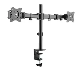 Ultradesk Skeleton Double schwarz / Halterung für 2 Monitore / bis 16kg / 17" bis 30" / VESA 75x75 & 100x100