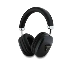 Guess Saffiano PU-Leder Triangle Logo schwarz / Kabellose Kopfhörer / BT 5.3 / Akkulaufzeit bis zu 32 h / USB-C