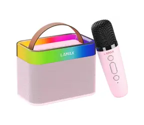 Lamax KaraokeKid1 Pink / Kabelloser Lautsprecher / Karaoke / 10 W / Akkulaufzeit bis zu 8 h / BT 5.3 / microSD / Flash-Laufwerk