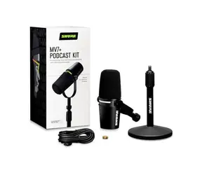 Shure MV7+-K-BNDL schwarz / Dynamisches Mikrofon / XLR / USB-C / 50 - 16000 Hz