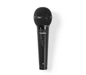 Nedis Kabelmikrofon Schwarz / Niere / Dynamisch / 5,00 m / 80 Hz - 13 kHz / 600 Ohm / -72 dB / Ein-/Ausschalter