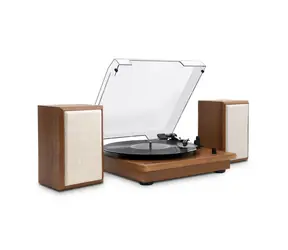 Victrola VM-135-OAK-INT braun / Plattenspieler mit Lautsprechern / 3 Geschwindigkeiten / BT / 3,5mm Klinke / Cinch