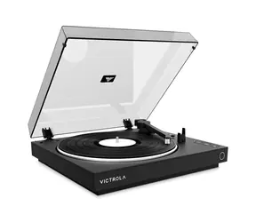Victrola VPT-800-BLK-INT schwarz / Automatischer Plattenspieler / 2 Geschwindigkeiten / BT / RCA / Vorverstärker