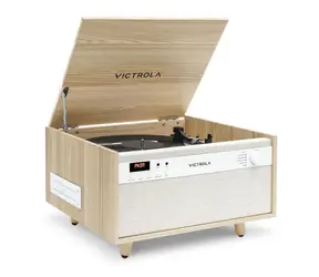 Victrola VTA-820SB-NAT-INT Century beige / Plattenspieler / 3 Geschwindigkeiten / BT / RCA / 3,5mm Klinke 