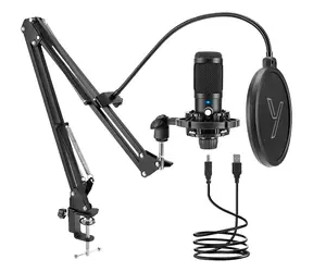 YENKEE YMC 1031 STREAMER 2.0 schwarz / Tisch-Kondensatormikrofon mit Galgen / USB 
