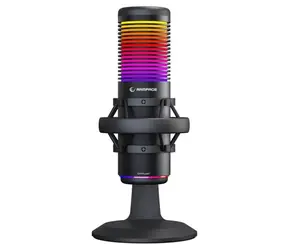 Rampage Bemol RGB schwarz / Desktop-Mikrofon / kapazitiv / Mini-Klinke 3,5 mm / USB-C