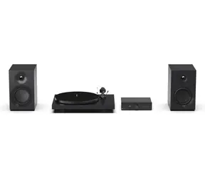 Pro-Ject Colorful Audio System E Satin Black / All-in-One-HiFi-System mit Plattenspieler 