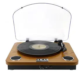 AKAI ATT-11BT braun / Plattenspieler / 33 & 45 & 78 RPM / Cinch-Eingang / Bluetooth 5.0 / USB / Lautsprecher