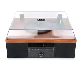 AKAI ATT-14BT braun / Plattenspieler / 33 & 45 & 78 RPM / FM / CD / AUX / Bluetooth 5.0 / Lautsprecher