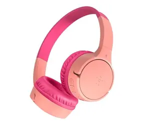 Belkin SOUNDFORM Mini kabellose Kinderkopfhörer, pink / Mikrofon / Bluetooth 5.0 / 3,5-mm-Klinkenstecker / Akkulaufzeit bis zu 30 Stunden