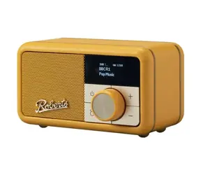 Roberts Radio Revival Petite 2 Sonnengelb / Tragbares Radio / DAB+ und FM / USB-C / Bluetooth / LCD-Display / 3,5-mm-Klinkenanschluss 