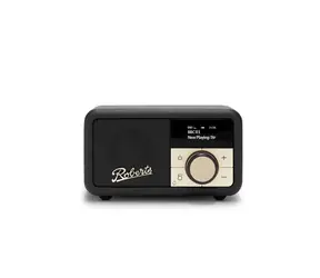 Roberts Radio Revival Petite 2 Schwarz / Tragbares Radio / DAB+ und FM / USB-C / Bluetooth / LCD-Display / 3,5-mm-Klinkenanschluss 
