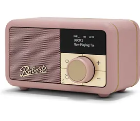 Roberts Radio Revival Petite 2 Pink / Tragbares Radio / DAB+ und FM / USB-C / Bluetooth / LCD-Display / 3,5-mm-Klinkenanschluss 