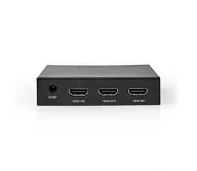 Nedis VSWI34721AT HDMI-Switch, 3 Eingänge (2 HDMI + 1 USB-C) auf 1 Ausgang / 4K @ 60 Hz / 18 Gbit/s / HDCP 2.2 / Aluminium