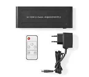 Nedis VSWI3475AT HDMI-Switch, 5 Eingänge auf 1 Ausgang / 4K2K@60Hz / HDCP 2.2 Fernbedienung
