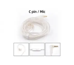 KZ - versilbertes Upgrade-Kabel 2PIN (C-Pin)