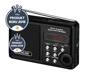 Ausgepackt - Sencor SRD 215 B schwarz / Tragbares Radio / FM / Lithium-Akku / USB / microSD / ausgepackt