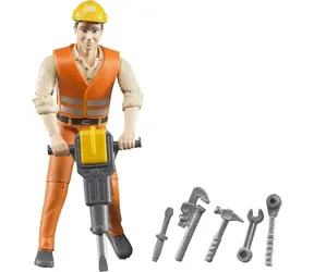 Bruder 60020 Bauarbeiter Figur / Größe 10,7 cm / ab 3 Jahren