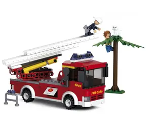 Sluban Firemen M38-B0625 Großes Feuerwehrauto mit Leiter / Lego - kompatibel / Anzahl der Figuren|Teile: 2|265 / ab 6 Jahren
