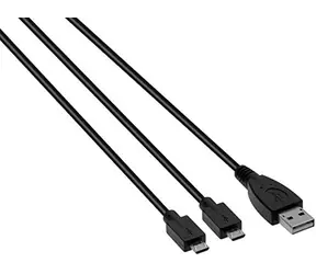 Venom VS2794 schwarz / Stromkabel für PS4 / 2x Micro-USB / 3M