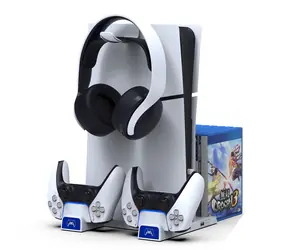 iPega P5S009 Multifunktionaler Ladeständer für PS5 Slim weiß