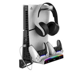 iPega P5S011 Wandständer für PS5/PS5 Slim mit Dual-Ladestation für PS5-Controller