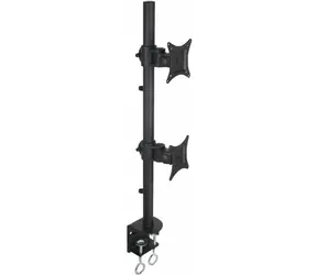 Techly Doppelarm für LED|LCD 13"-27" 2x10kg / Klemme / für Tisch / höhenverstellbar / VESA / schwarz