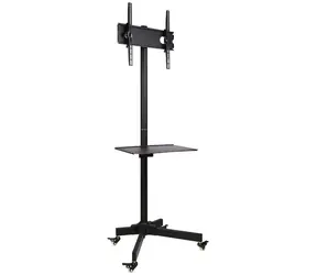 Techly Mobiler Ständer für TV LCD|LED|Plasma 23"-55" 25kg / VESA / faltbar / Regal / schwarz