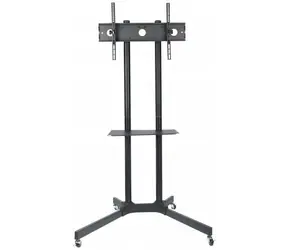 Techly Mobiler Ständer für TV LCD|LED|Plasma 30"-65" 60kg / VESA / faltbar / Regal / schwarz