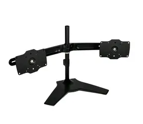 Silverstone ARM23BS-L Metallhalterung für zwei Monitore bis 32" schwarz / Vesa 75x75 & 100x100 / schwenkbar / 15 kg Tragkraft