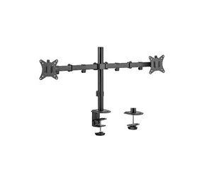 Gembird MA-D2-01 Tischhalterung für 2 Monitore bis 32" / VESA-Standards 75x75 & 100x100 / für Tisch / Tragkraft 9 kg / verstellbar