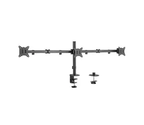 Gembird MA-D3-01 Tischhalterung für 3 Monitore bis 27" / VESA-Standards 75x75 & 100x100 / für Tisch / Tragkraft 7 kg / verstellbar
