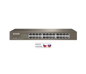 Tenda TEF1024D / 24x LAN 10/100 / Switch / Rackmount / 6kV-Schutz / Metall