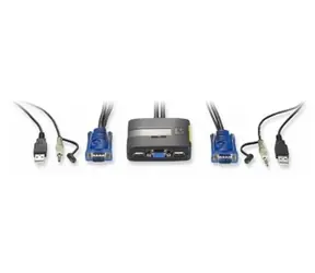 LevelOne 2- Port USB-Kabel-KVM-Switch - inklusive Kabel
