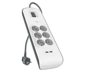 Belkin BSV604 Überspannungsschutz / 6-fach / 2xUSB 2,4A / 2m / Weiß
