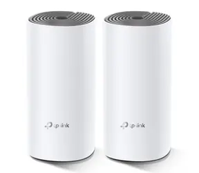 TP-LINK Deco E4 (2er-Pack) / WLAN-System MESH AC1200 / Dualband / 2,4 GHz - 300 Mbit/s / 5 GHz - 867 Mbit/s / 2x LAN