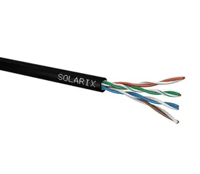 Solarix Verlegekabel CAT5E 305m schwarz / Außenverlegung / PE-Mantel / ungeschirmt / Box
