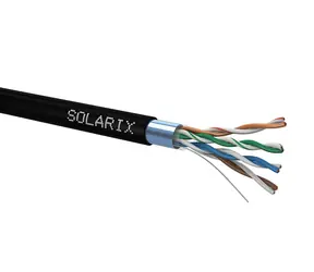 Solarix Installationskabel CAT5E FTP 305m schwarz / Außeninstallation / PE-Mantel / geschirmt / Box