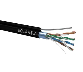 Solarix Installationskabel CAT5E FTP 305m selbsttragend schwarz / Außeninstallation / PE-Mantel / geschirmt / Spule