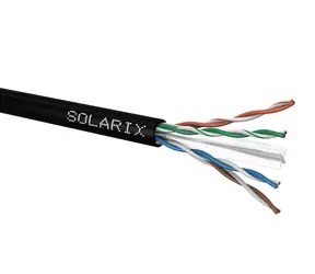 Solarix Verlegekabel CAT6 500m schwarz / Außenverlegung / PE-Mantel / ungeschirmt / Spule 