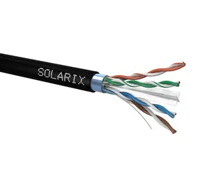 Solarix Verlegekabel CAT6 FTP 500m schwarz / Außenverlegung / PE-Mantel / geschirmt / Spule