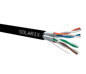 Solarix Verlegekabel CAT6A STP 500m / Außenverlegung / PE-Mantel / geschirmt / Spule / schwarz