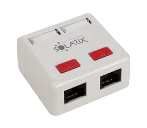 Solarix -Buchse 2x RJ45 CAT5E UTP auf Putz
