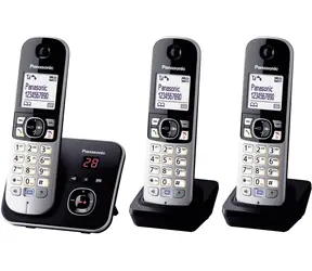 Panasonic KX-TG6823GB + 2 Mobilteile / Schnurloses Analogtelefon / DECT / 1,8" Display / Telefonbuch 100 Einträge 