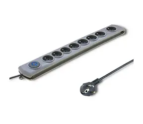 Qoltec 50167 Überspannungsschutz Quick Switch (8 Steckdosen) / Schalter / 1,8m