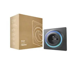 Fibaro Walli Smart-Steckdose Schwarz / Z-Wave / LED-Ring / 3680 W / Abverkauf