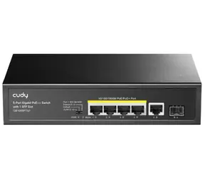 Cudy GS1005PTS1 PoE-Switch / 4X PoE RJ45 / 1x RJ45 / 1x SFP / 1000Mbps / 120W