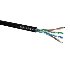 Solarix Verlegekabel CAT5E 100m schwarz / Außenverlegung / PE-Mantel / ungeschirmt / Box